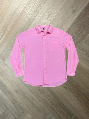 J Crew Long Sleeve Button Down Dress Shirt Mens Medium Pink Preppy Classic